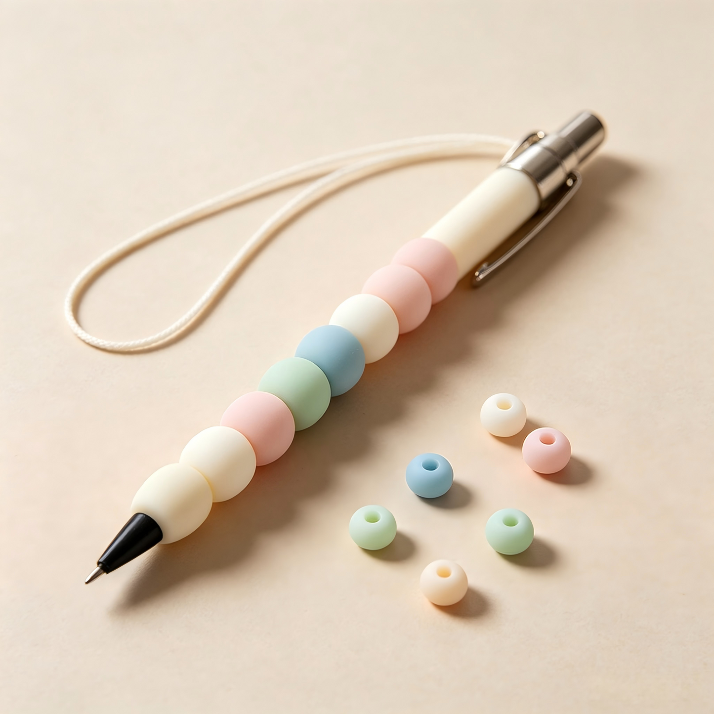 Solid-Color Silicone Beads, Large-Pore Round Beads, Loose Beads, DIY Beading, Keychain Craft Beading Supplies